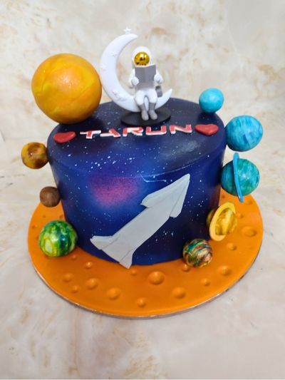 Space Rocket Theme Cake 